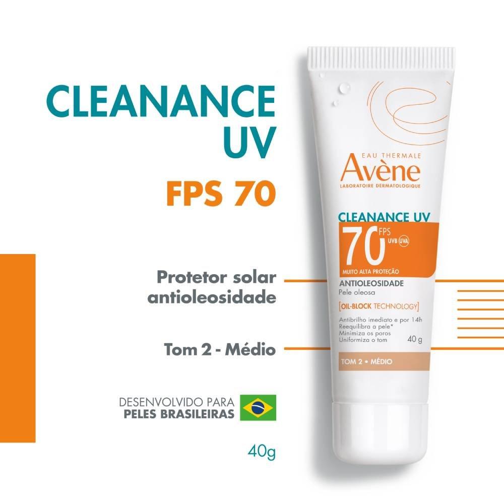 Protetor Solar Facial Avène Cleanance Uv Antioleosidade Fps70 40g Tom 2 Medio - 1