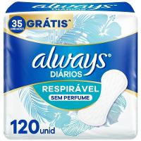 Protetor Diário Always Respirável Sem Perfume 120 Unidades - 1