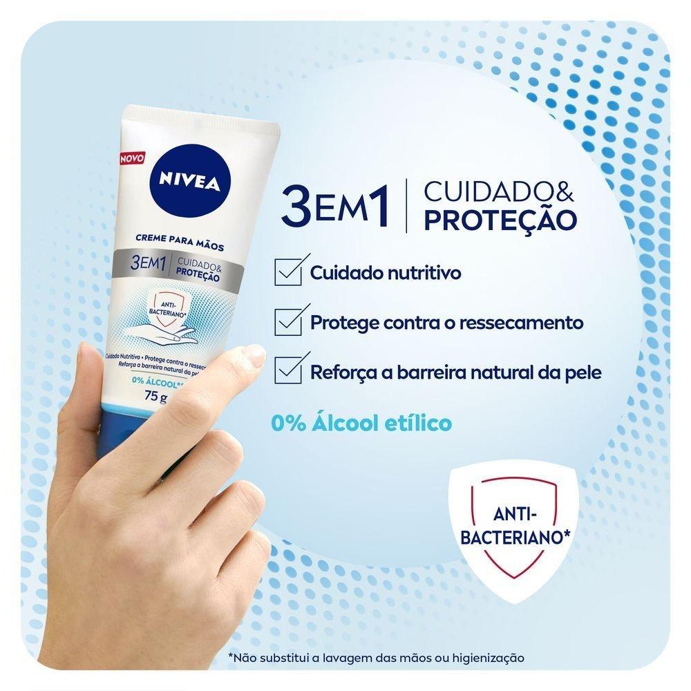 Creme Para Mãos Nivea 3 Em 1 Ação Antibacteriana 75g - 3