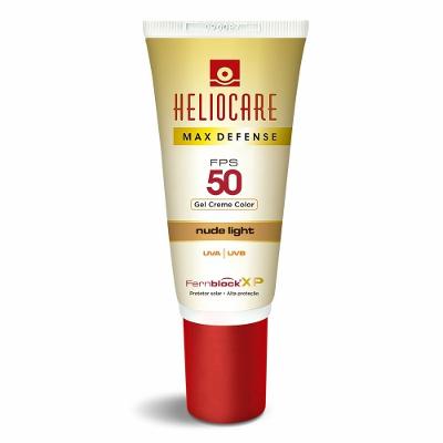 Protetor Solar Heliocare Max Defense Gel Creme Color Nude Light Fps 50 50g