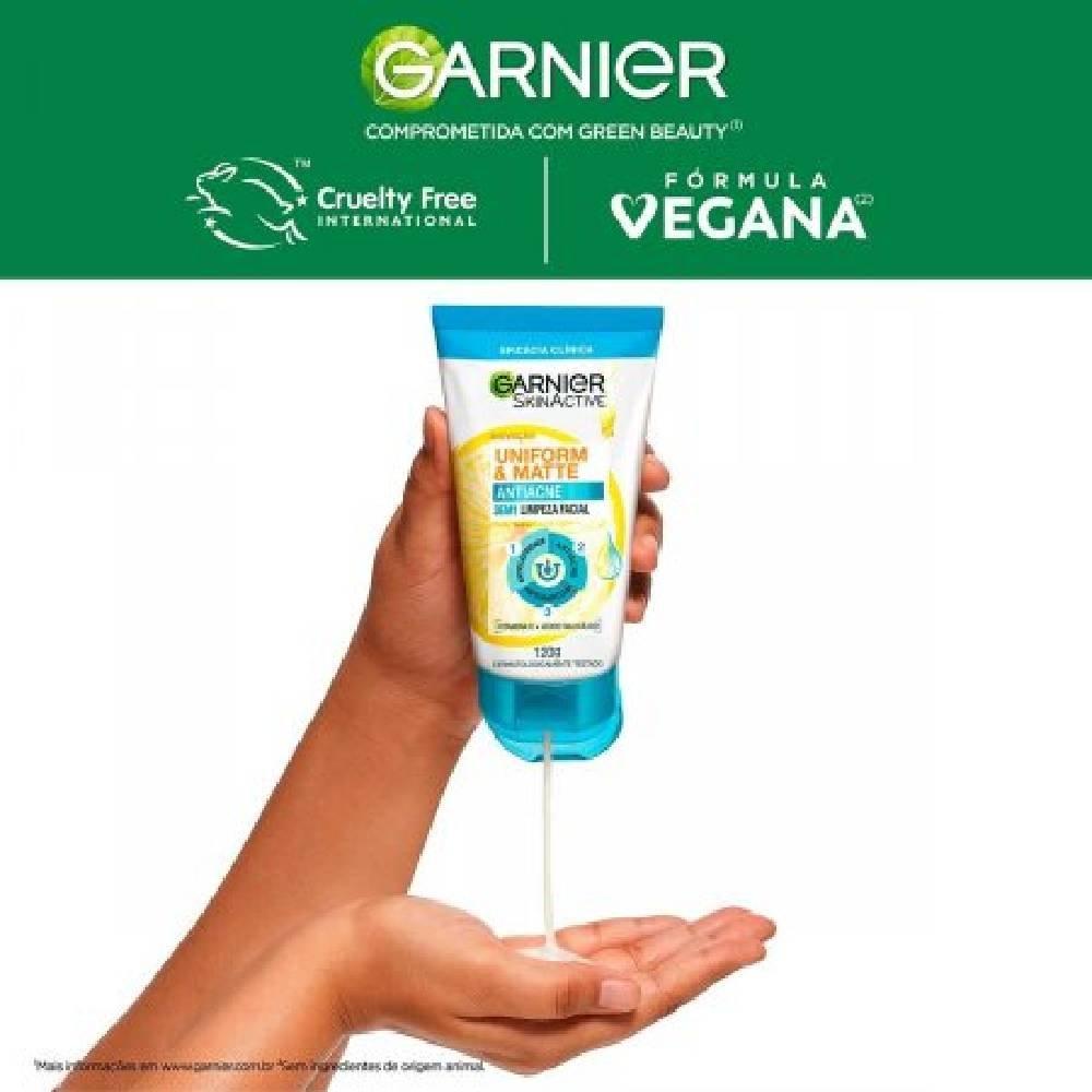 Gel De Limpeza Antiacne Garnier 3 Em 1 Uniform & Matte 120g - 5