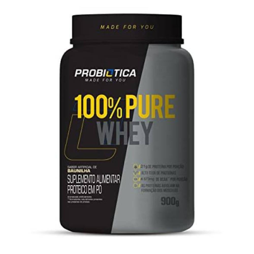 Whey Protein Probiotica 100% Pure Baunilha Pote 900g - 1