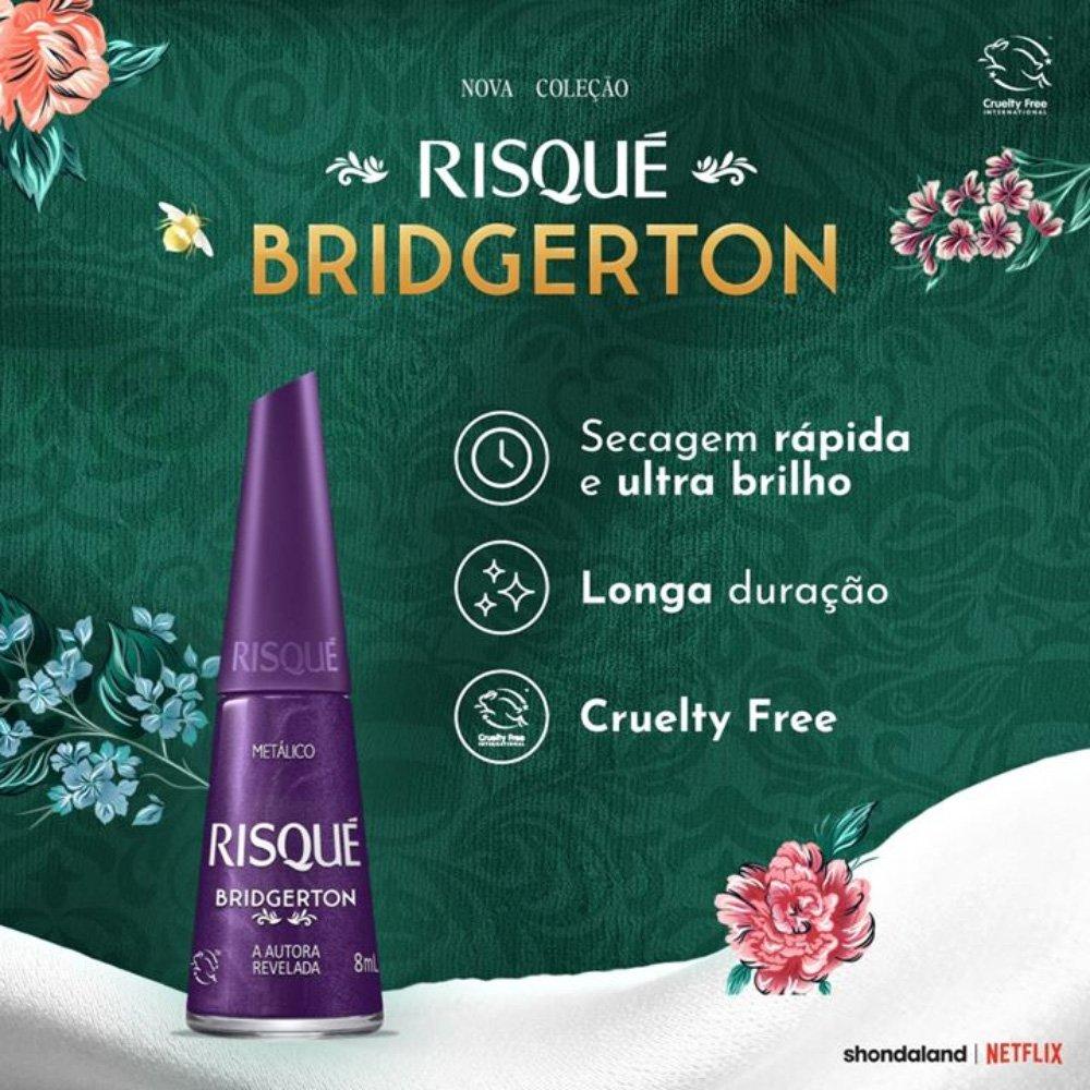 Esmalte Risqué Metálico Bridgerton A Autora Revelada 8ml - 7