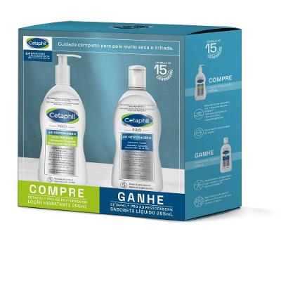 Kit Cetaphil Loção Hidratante Pro Ad Restoraderm 295ml Ganhe Sabonete Líquido Pro Ad 295ml
