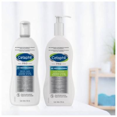 Kit Cetaphil Loção Hidratante Pro Ad Restoraderm 295ml Ganhe Sabonete Líquido Pro Ad 295ml