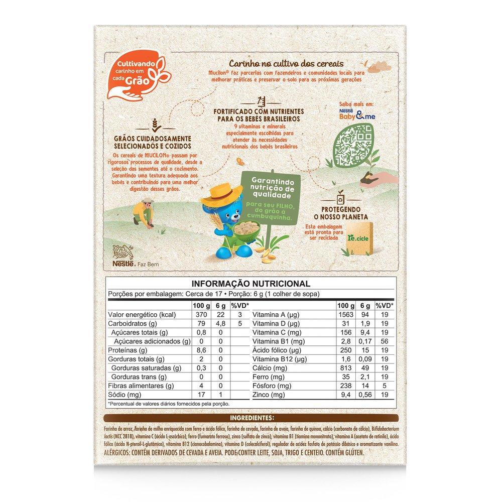 Cereal Infantil Aveia Quinoa E Cevada Mucilon Seleção Da Natureza Caixa 100g - 3