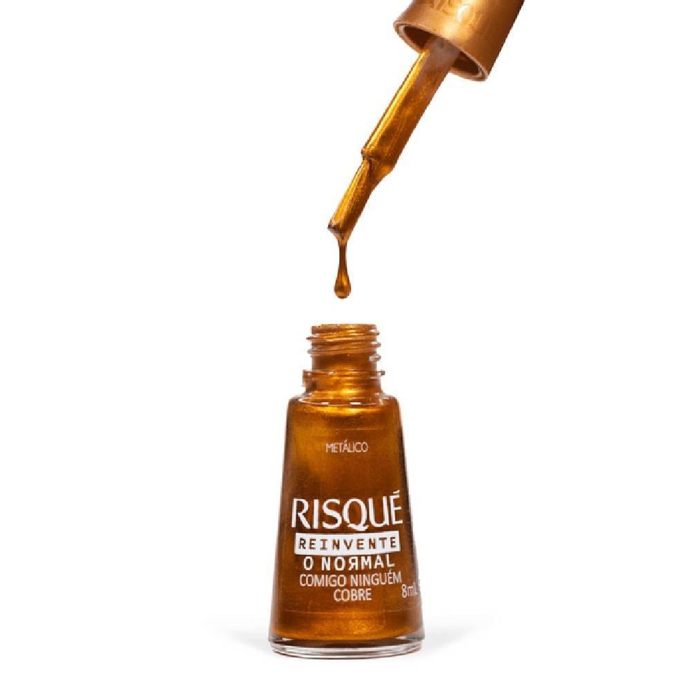 Esmalte Cobre Metálico Risqué Comigo Ninguém Cobre 8ml - 7