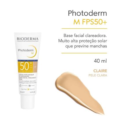 Protetor Solar Facial Bioderma Clareador Com Cor Photoderm M Fps50 Cor 2.0 Claro 40g