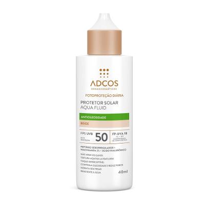 Protetor Solar Facial Adcos Aqua Fluid Antioleosidade Fps 50 Beige 40ml