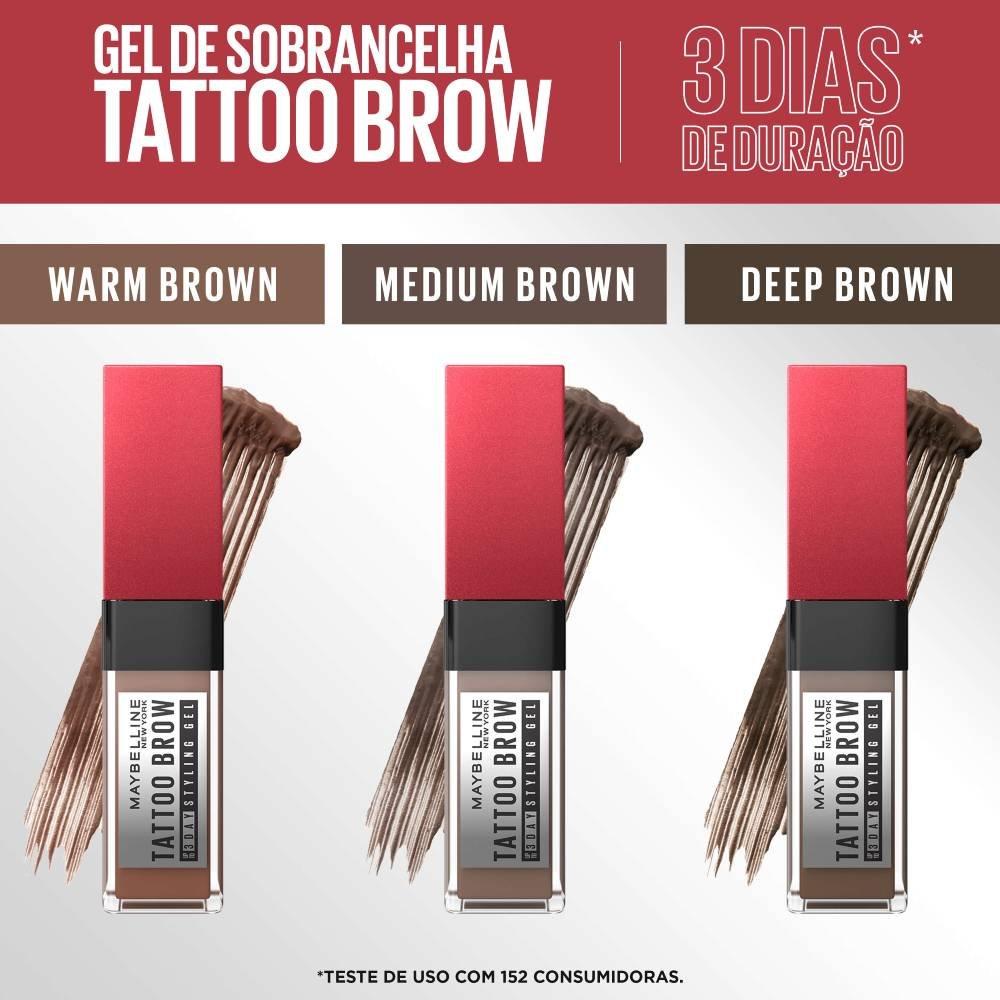 Gel De Sobrancelha Maybelline Ny Tattoo Brow 3 Dias Medium Brown 5g - 2