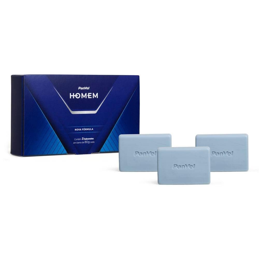 Kit Sabonetes Em Barra Panvel Homem 3 Unidades - 80g Cada - 1
