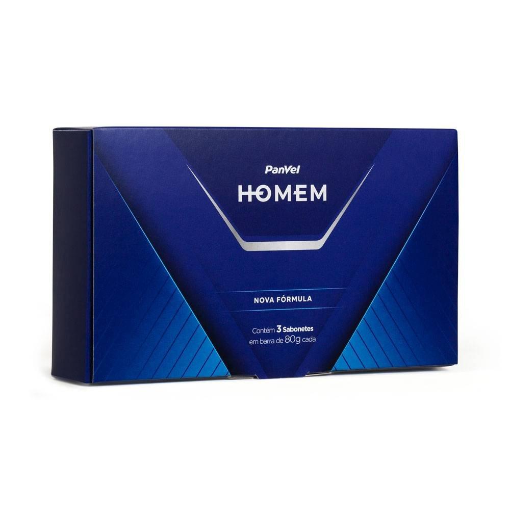 Kit Sabonetes Em Barra Panvel Homem 3 Unidades - 80g Cada - 2