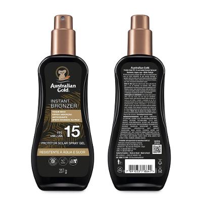 Protetor Solar Australian Gold Spray Gel Com Instant Bronzer Fps 15 237ml