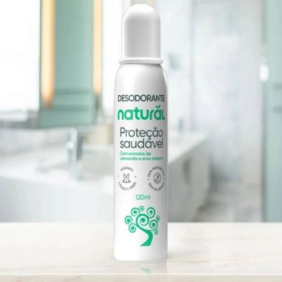 Desodorante Natural Suavetex Spray Com Extratos De Camomila + Erva Cidreira Sem Aluminio 120ml