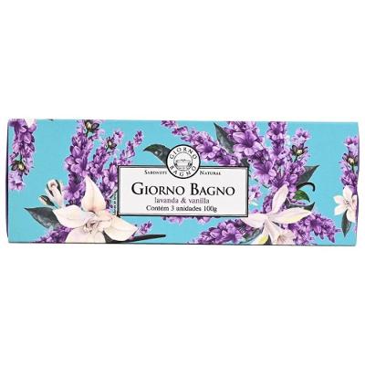 Kit Sabonetes Em Barra Giorno Bagno Lavanda E Vanilla 3 Unidades 100g