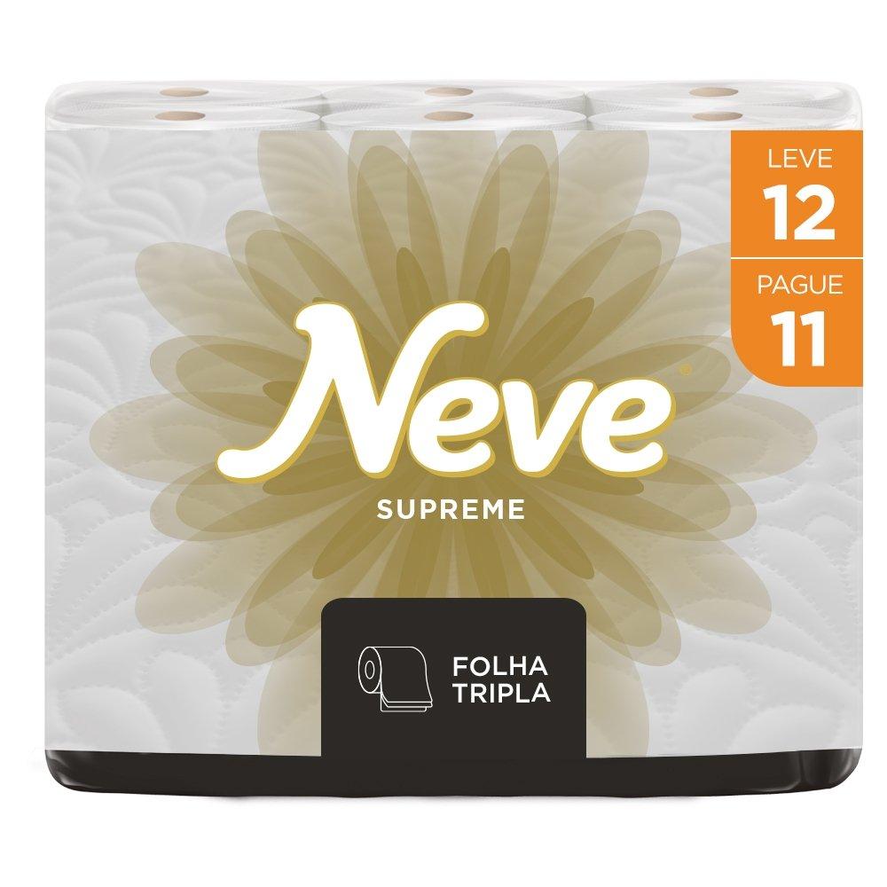 Papel Higiênico Neve Supreme Folha Tripla 20m Com 12 Rolos - 1
