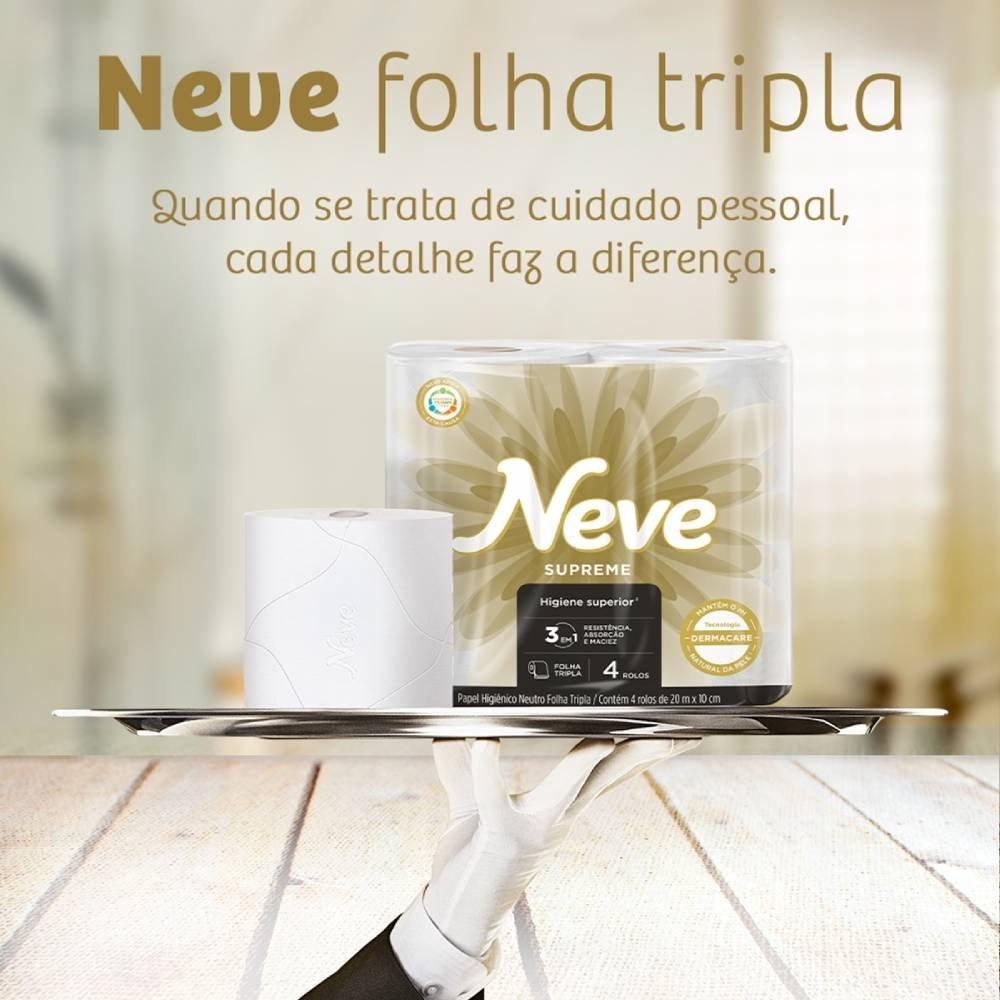 Papel Higiênico Neve Supreme Folha Tripla 20m Com 12 Rolos - 3
