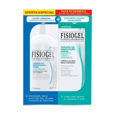Kit Loção Cremosa Fisiogel 400ml + Sabonete Liquido 150ml