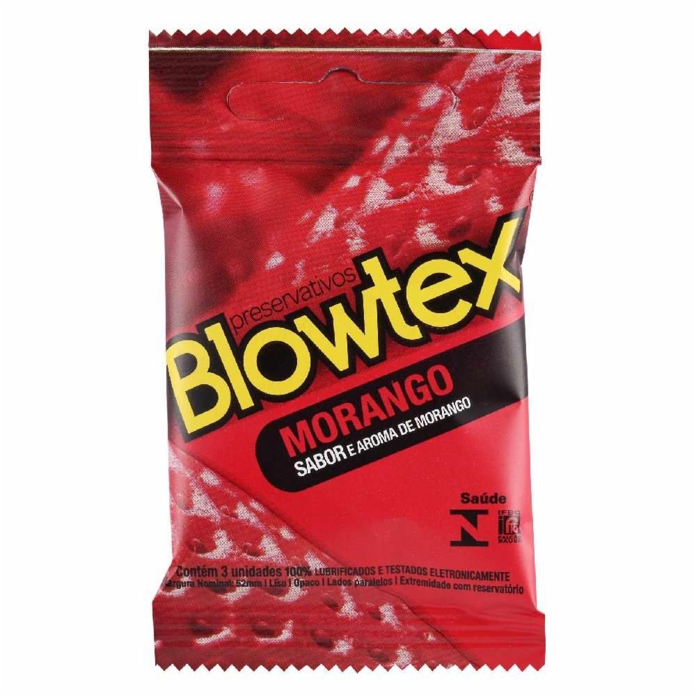 Preservativo Blowtex Aromatizado Morango Com 3 - 1