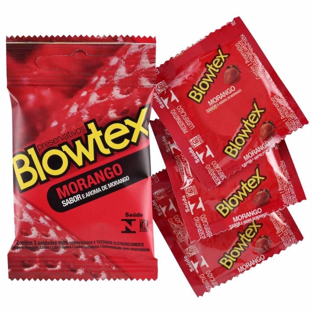 Preservativo Blowtex Aromatizado Morango Com 3 - 2