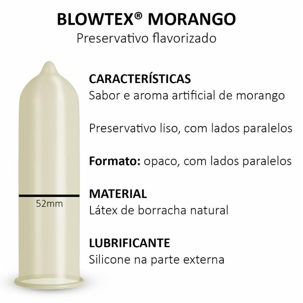 Preservativo Blowtex Aromatizado Morango Com 3 - 3