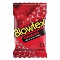 Preservativo Blowtex Aromatizado Morango Com 3 - 1
