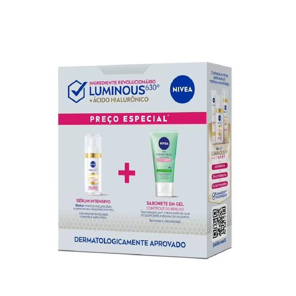 Kit Nivea Luminous Sérum 30ml + Sabonete Em Gel Pele Mista A Oleosa 145g - 2