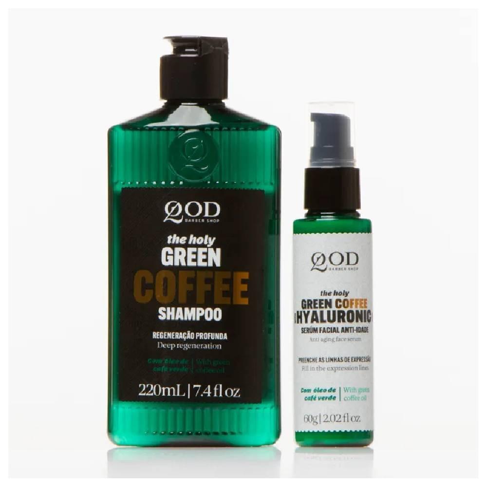 Kit Qod Café Verde Shampoo 220ml + Serum Facial C/ Ácido Hialurônico 60g - 3
