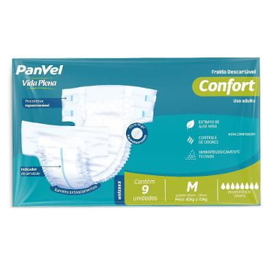 Fralda Adulto Panvel Vida Plena Confort M 9 Unidades