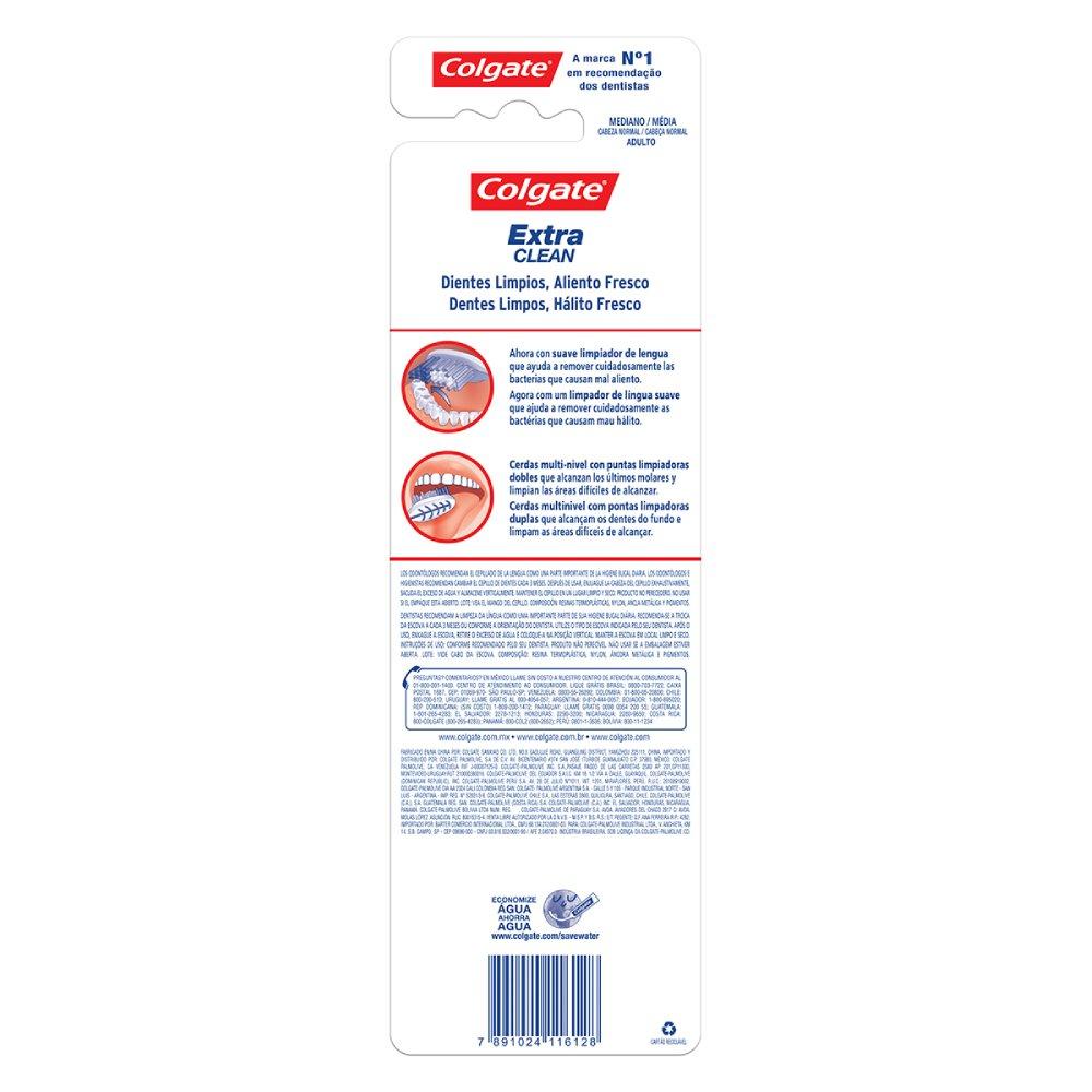 Kit Escova Dental Média Colgate Extra Clean - 3 Unidades - 7