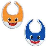 Babador Baby Go Baby Shark Azul E Amarelo Com 2 Unidades - 1