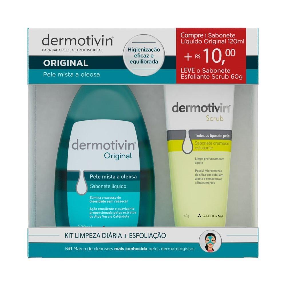 Kit Dermotivin Sabonete Líquido Original 120ml + Sabonete Esfoliante Scrub 60g - 1