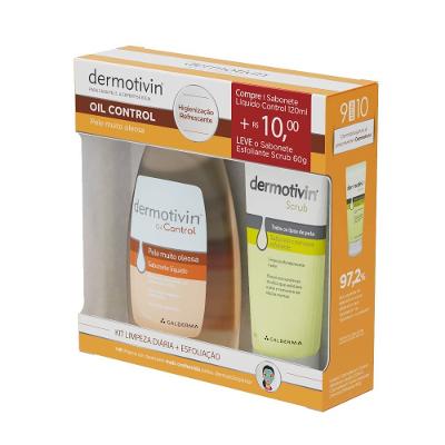 Kit Sabonete Líquido Dermotivin Oil Control 120ml + Esfoliante Scrub 60g