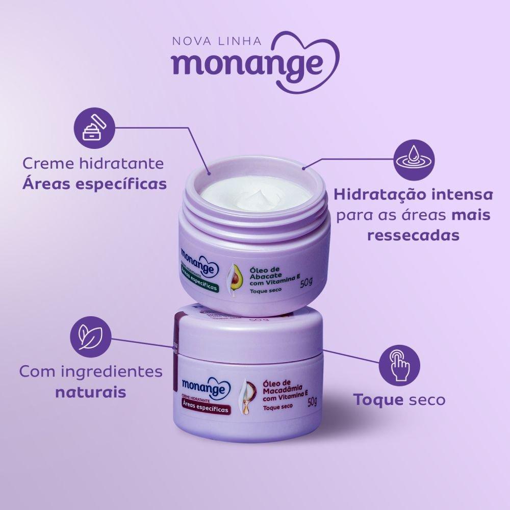 Creme Hidratante Monange Áreas Específicas Com Óleo De Macadâmia E Vitamina E 50g - 3