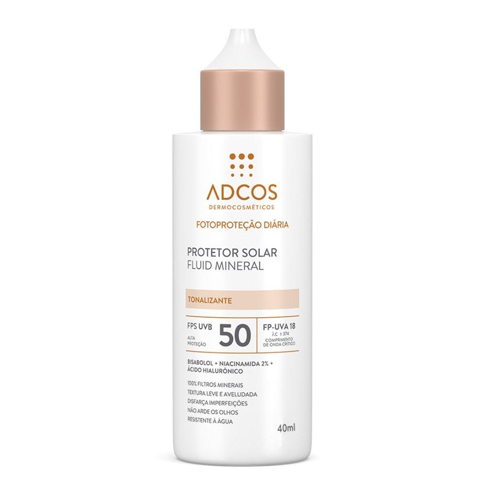 Protetor Solar Facial Adcos Fluid Mineral Tonalizante Fps50 40ml - 1