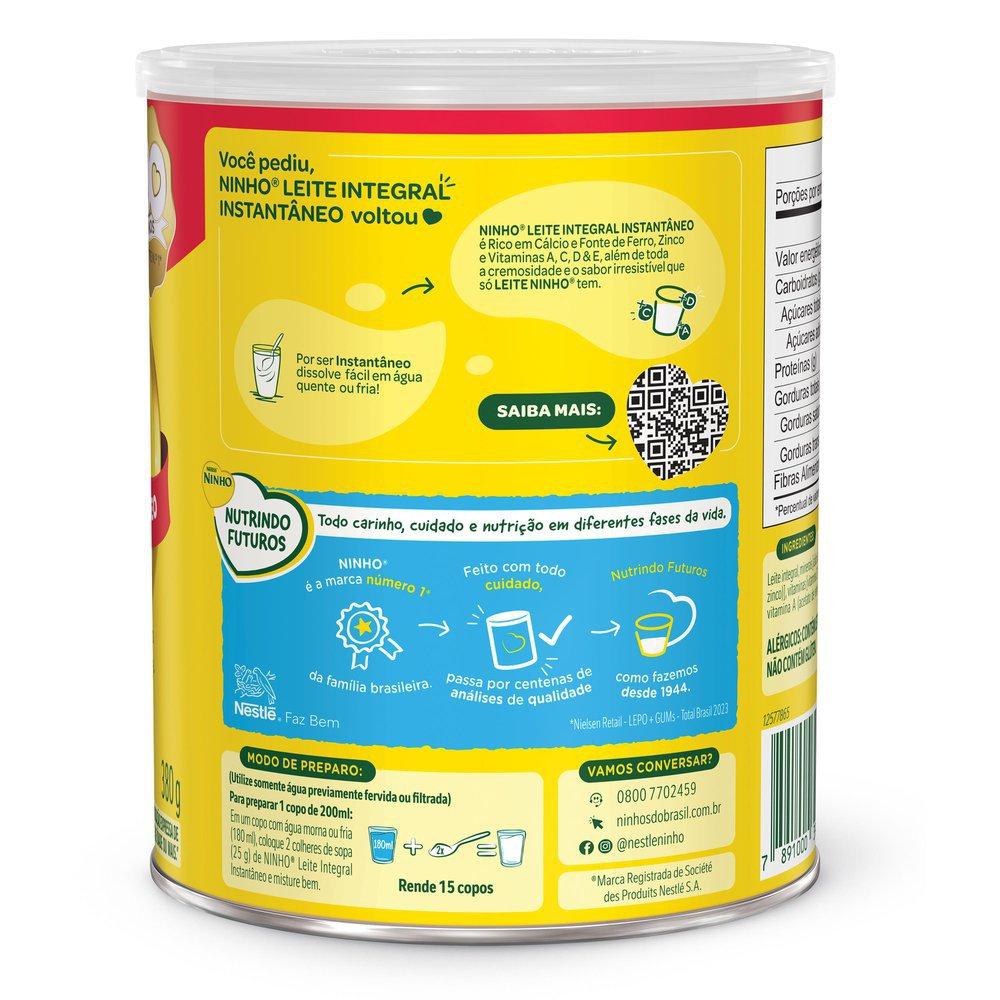 Leite Em Pó Ninho Integral Instantâneo Lata 380g - 3