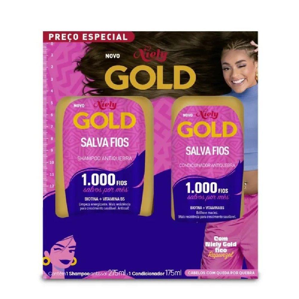 Kit Niely Gold Salva Fios Shampoo 275ml+condicionador 175ml - 1