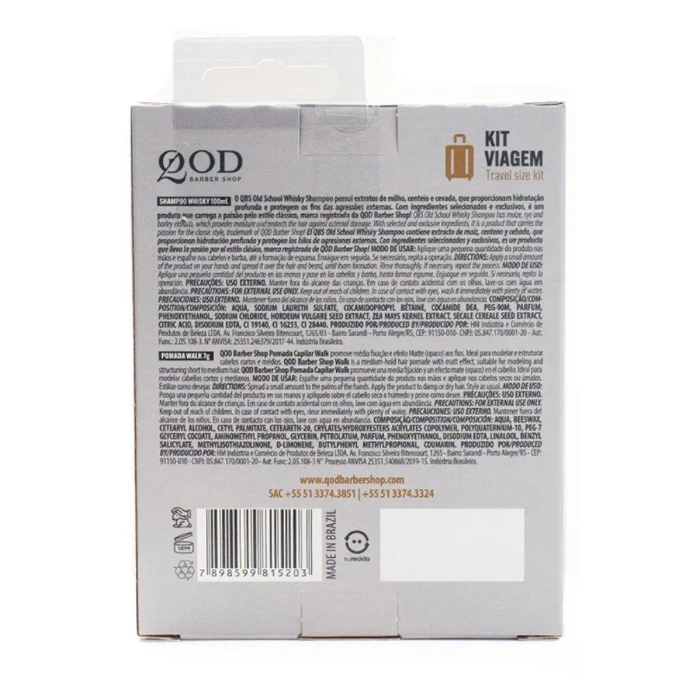 Kit Qod Barber Shop Shampoo Whisky 100ml + Pomada Modeladora Capilar Walk 7g - 8