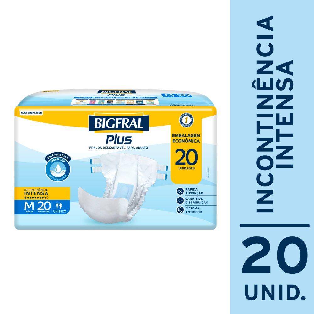 Fralda Adulto Bigfral Regular Plus M 20 Unidades - 1