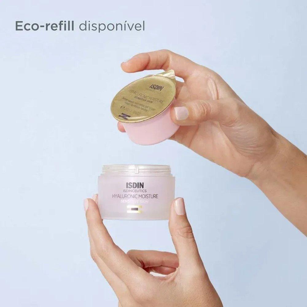 Refil Creme Facial Anti-idade Pele Sensível Isdin Isdinceutics Hyaluronic Moisture Sensitive 50g - 4