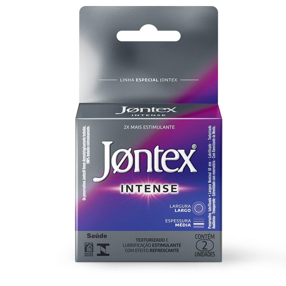 Preservativo Jontex Lubrificado Intense Com 2 Unidades - 1