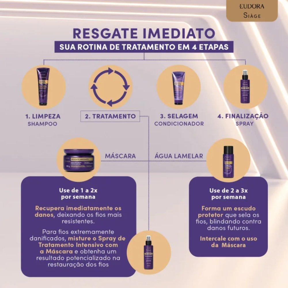Máscara Capilar Eudora Siàge Resgate Imediato 250g - 3