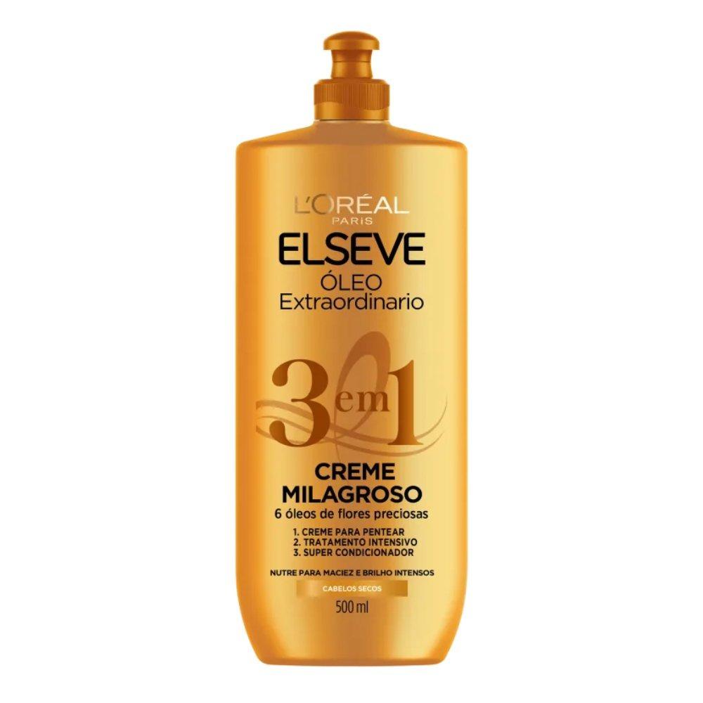 Creme Milagroso 3 Em 1 Elseve Óleo Extraordinário 500ml - 1
