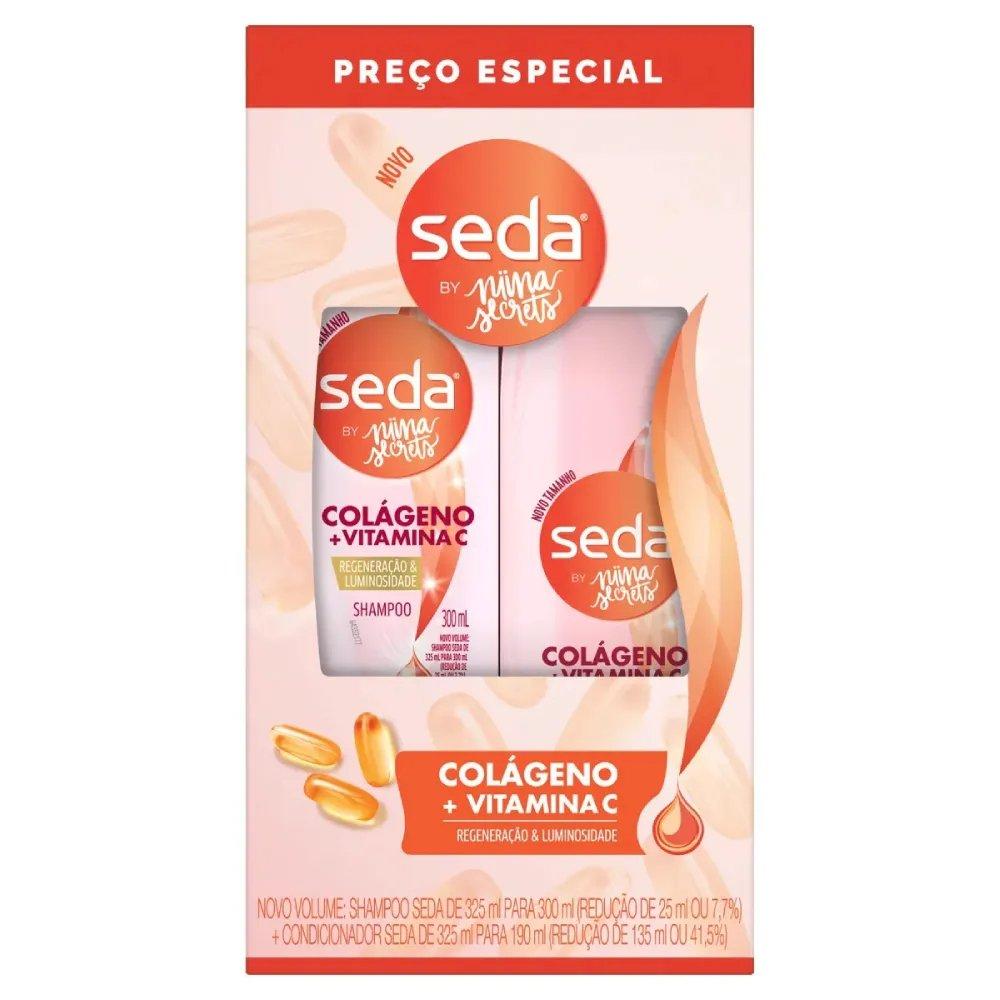Kit Seda By Niina Secrets Colágeno + Vitamina C Shampoo 300ml + Condicionador 190ml - 2