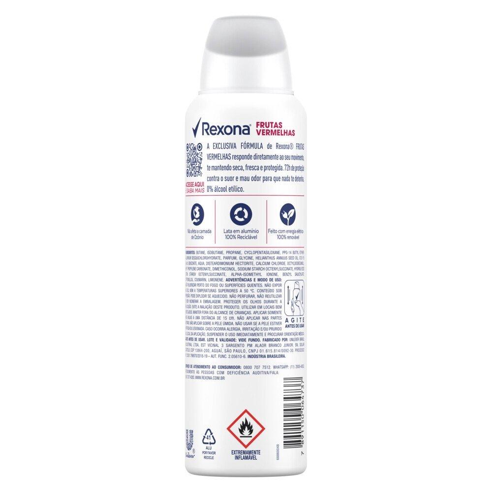 Desodorante Antitranspirante Aerosol Rexona Feminino Frutas Vermelhas 150ml - 3