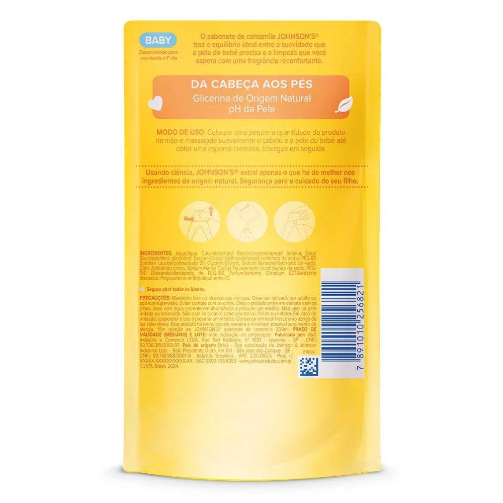 Sabonete Líquido Glicerina Johnsons Baby Camomila Refil 180ml - 2