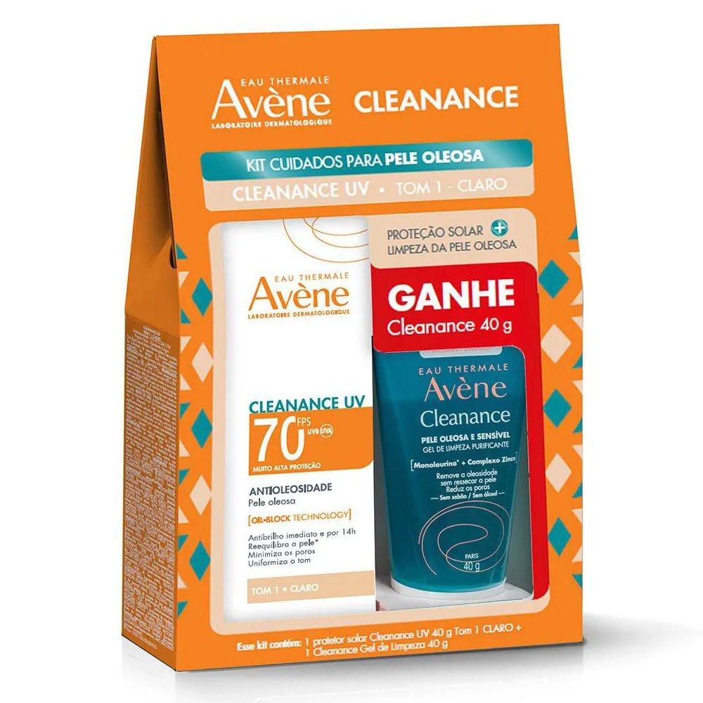 Kit Avène Cleanance Protetor Solar Antioleosidade Fps70 Tom Claro 40g + Gel De Limpeza 40g - 1