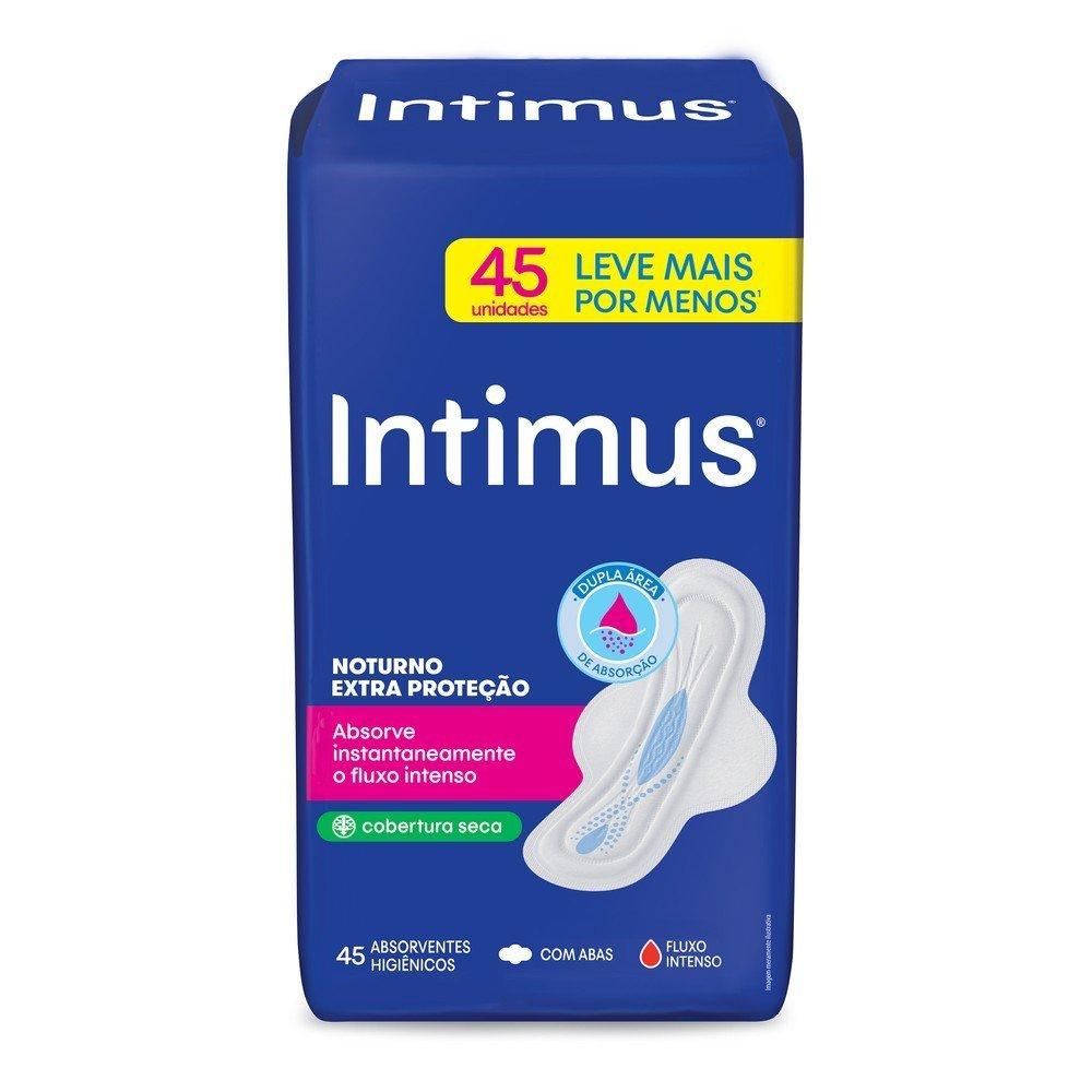 Absorvente Intimus Noturno Extra Proteção Seca Com Abas 45 Unidades - 5