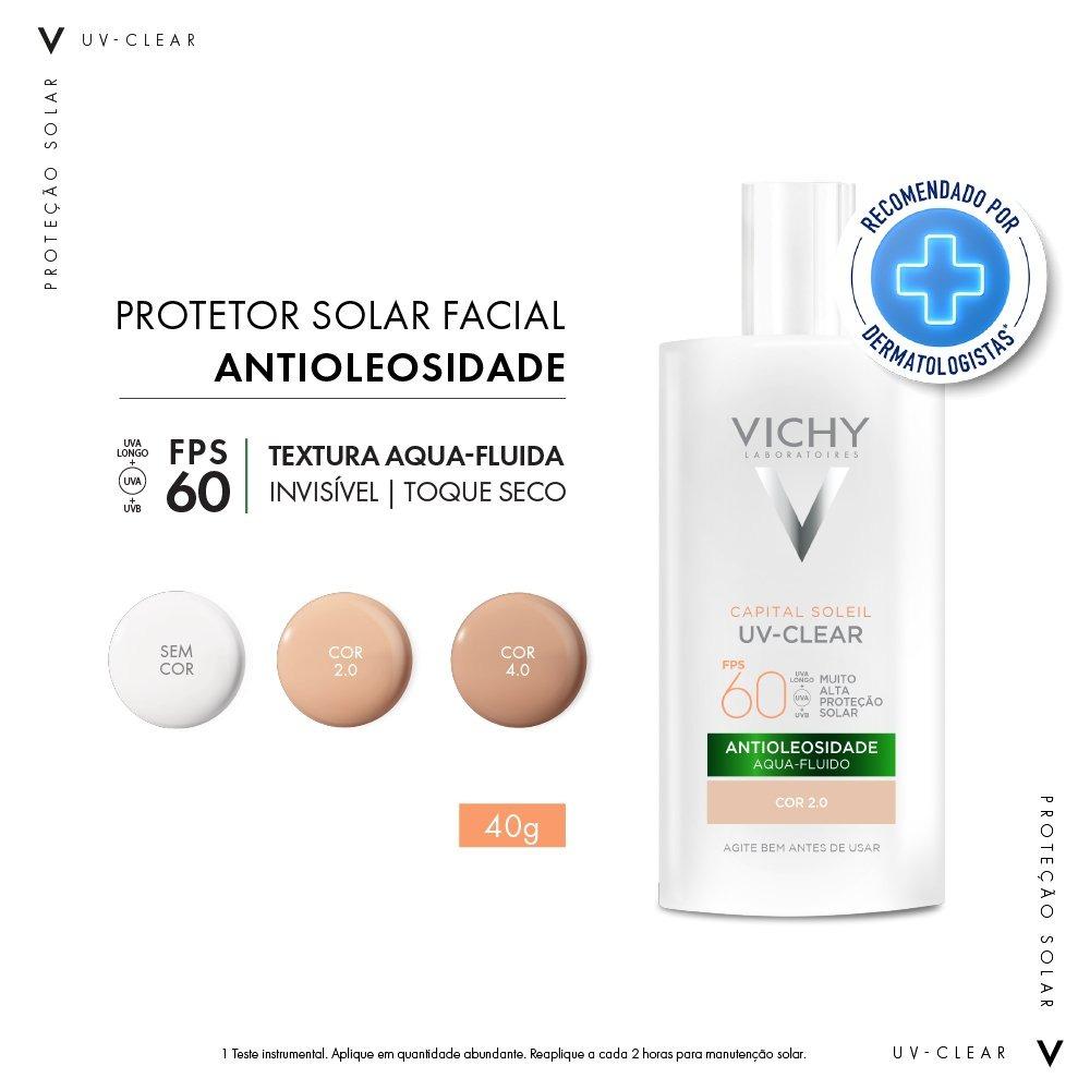 Protetor Solar Facial Vichy Capital Soleil Uv-clear Cor 2.0 Fps60 40g - 4