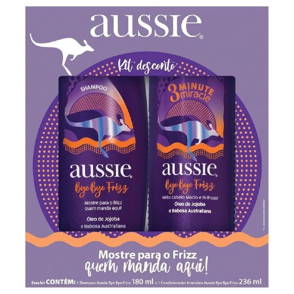 Kit Aussie Bye Bye Frizz Shampoo 180ml + Creme De Tratamento 3 Minutos Milagrosos 236ml - 1